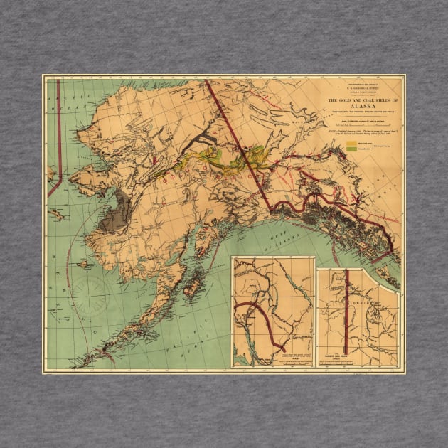 Vintage Map of Alaska (1898) by Bravuramedia